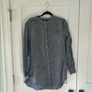 Lands' End Blue Casual Button Down Shirt